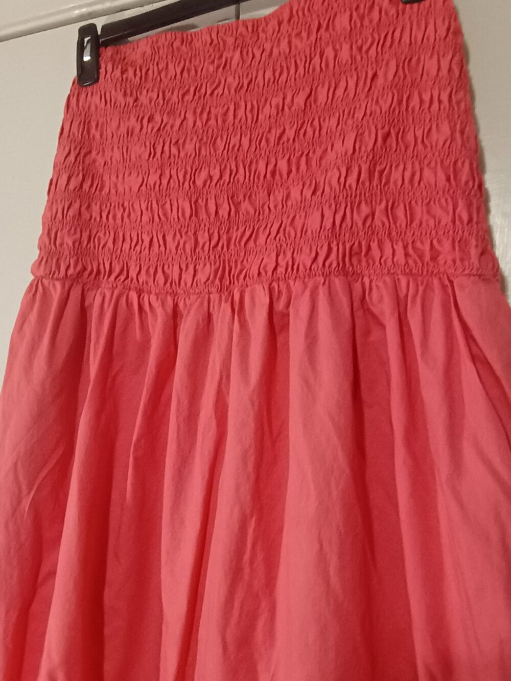 Old Navy Women’s 2X Coral Pink 100% Cotton Smocked Strapless Maxi Dress - Picture 5 of 7